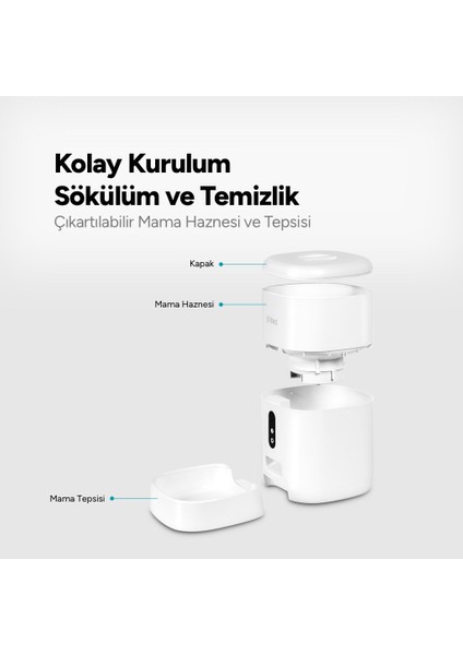 Foodi Pro Full Hd 3mp Kameralı Çift Yönlü Görüşmeli Otomatik Wi-Fi Akıllı Kedi/köpek Besleyici