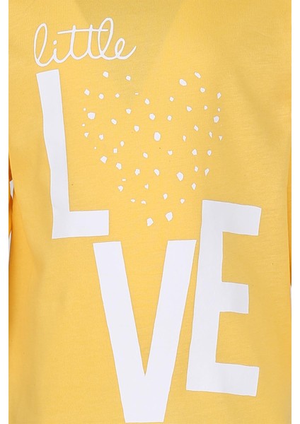 Kız Çocuk Love Baskılı Ekru Garni Detaylı Uzun Kol Pembe T-Shirt modelleri