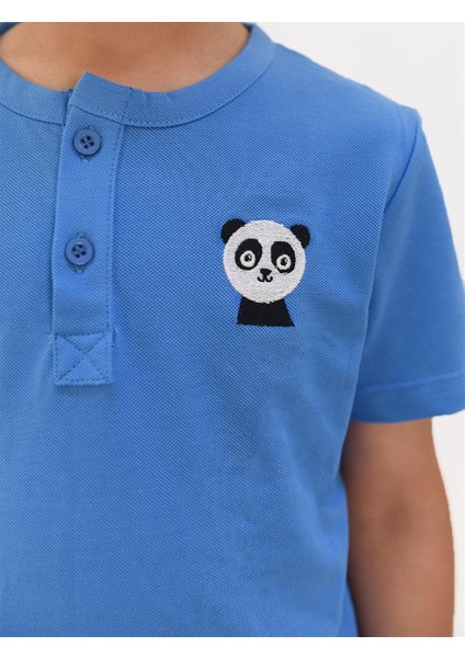 Erkek Çocuk Nakış Detaylı Hakim Yaka Tshirt modelleri