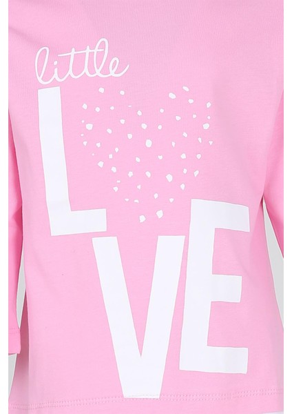 Kız Çocuk Love Baskılı Ekru Garni Detaylı Uzun Kol Pembe T-Shirt indirimleri