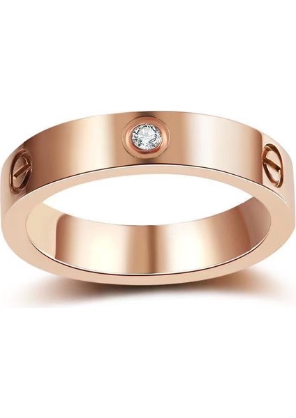 Moda Çift Yüzük Rose Gold Trinity Üç Pırlanta (Yurt Dışından)