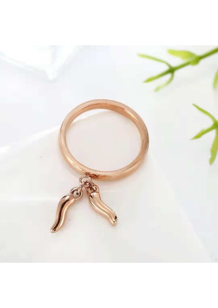 Moda Çift Yüzüğü Gül Altın (Yurt Dışından)