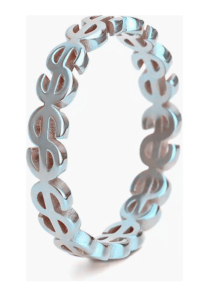 Şık Çift Yüzük Gümüş Dolar (Yurt Dışından)