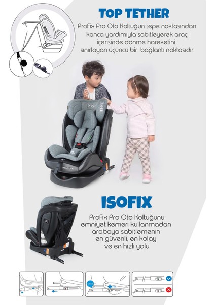 Profix 0-36 kg 360 ° Dönebilen İsofix'li Oto Koltuğu