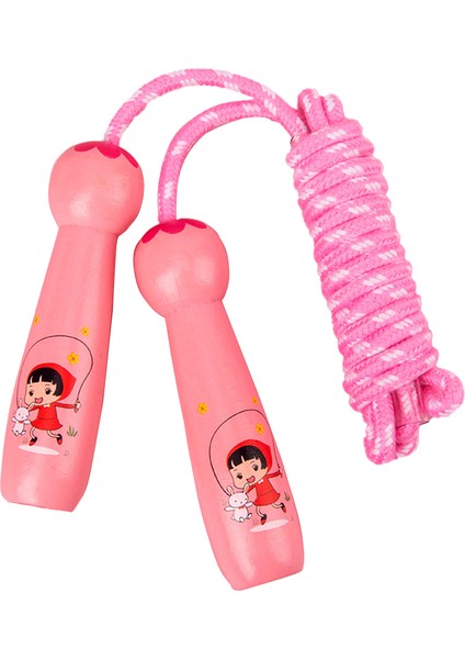Ahşap Saplı Ip Atlama Kız-Pembe (Yurt Dışından)