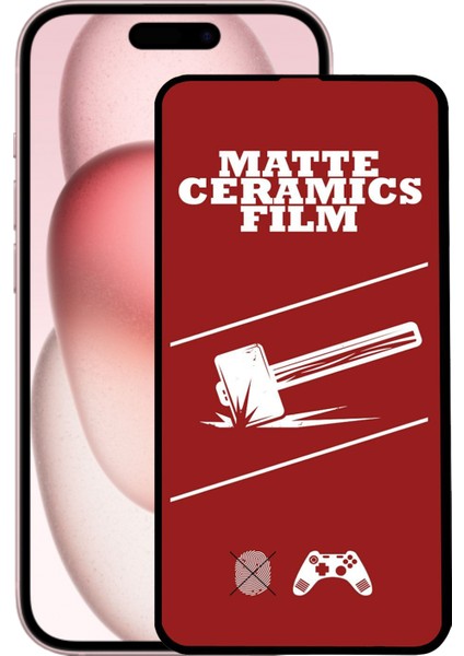 Apple iPhone 15 Tam Kaplayan Mat Seramik Nano Esnek Ekran Koruyucu Cam