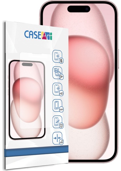 Caseart Apple iPhone 15 Plus Temperli Ekran Koruyucu Kırılmaz Cam