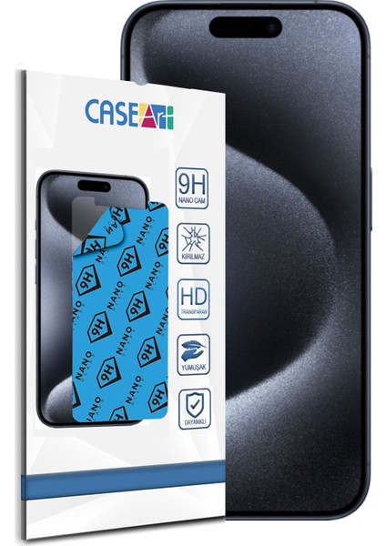 Caseart Apple iPhone 15 Pro Nano Ekran Koruyucu Kırılmaz Esnek Cam