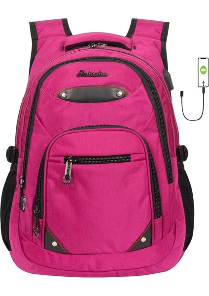 1551-2225 Anatomik Yarasa Sırt Okul Çantası - NKT01551-PEMBE-TEK Ebat