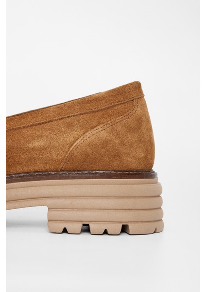 Kadın Tütün Süet Deri Loafer Ayakkabı 33 52107 Bn Ayk SK23/24 indirimleri