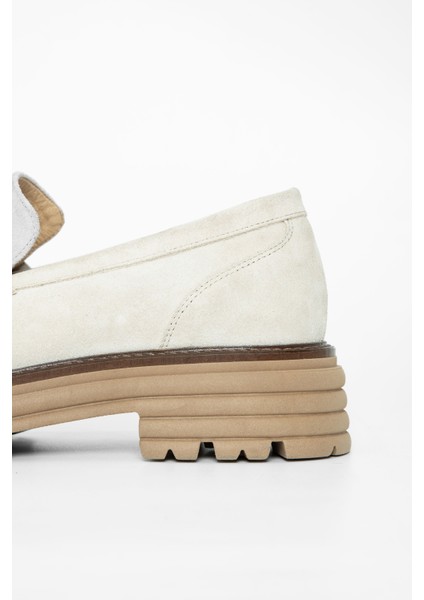 Kadın Bej Süet Deri Loafer Ayakkabı 33 52107 Bn Ayk SK23/24 indirimleri