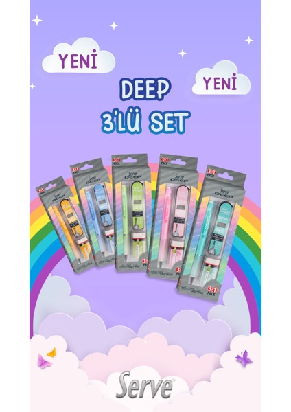 Deep 3 Lü Okul Seti Yeşil