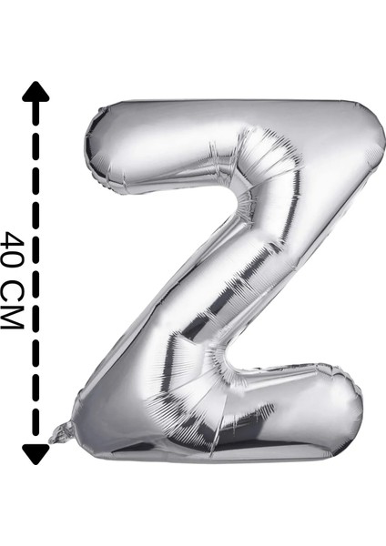 Folyo Balon Y Harfi Helyum Balon 40 cm Gümüş Renk