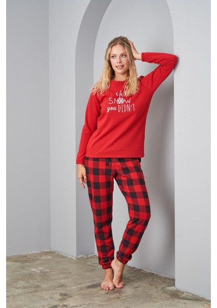 24580 Kadın Ikiiplik Ekose Pijama Takım