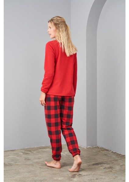 24580 Kadın Ikiiplik Ekose Pijama Takım