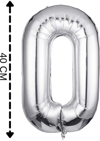 Folyo Balon O Harfi Helyum Balon 40 cm Gümüş Renk