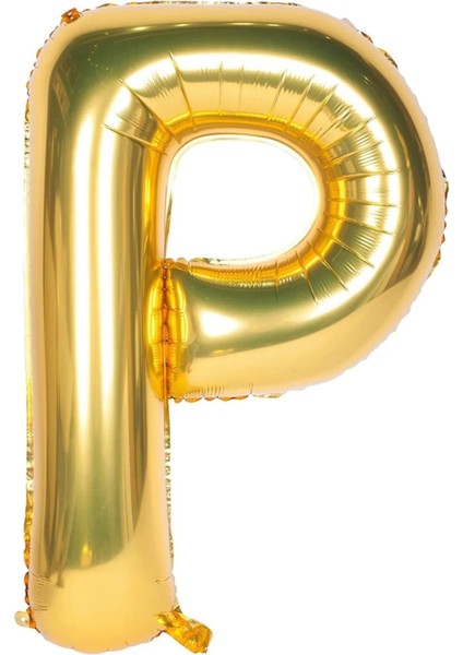 Folyo Balon Parti Süsleme Malzemesi 40 Inç 1 Metre Büyük Boy Harf Altın Renk