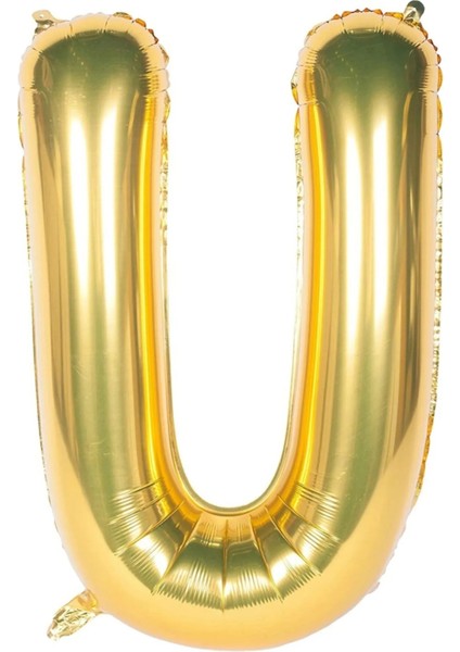 Folyo Balon Parti Süsleme Malzemesi 40 Inç 1 Metre Büyük Boy Harf Altın Renk