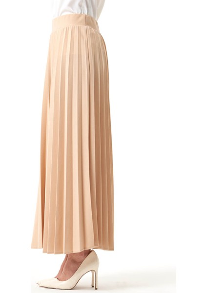 Krep Örme Piliseli Bej Etek fiyatları