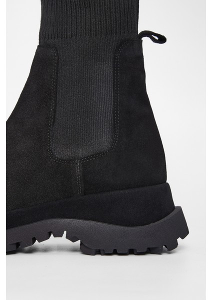 Kadın Siyah Süet Deri Casual Bot 33 7801 Bn Bot SK23/24 fırsatları