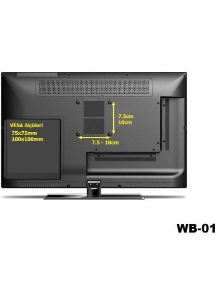 Wb-01 Kademeli Sabit Tvmonitör Askı Aparatı 19"-27"