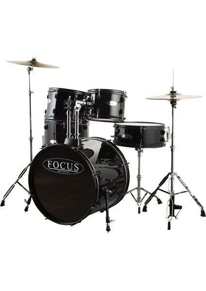 FCP0803-BK - 5 Parça (20B/10T/12T/14F/14S) Aksamlı Zilli Siyah Akustik Davul Seti fiyatları