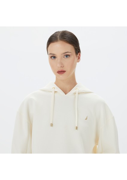 Nautıca Kadın Beyaz Relaxed Fıt Kapüşonlu Sweatshırt 37K169T.1MA fırsatları