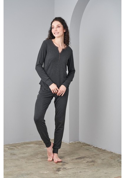 24591 Kadın Yumoş Şardonlu Ribana Pijama Takım