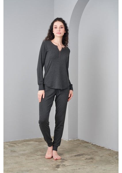 24591 Kadın Yumoş Şardonlu Ribana Pijama Takım fiyatları