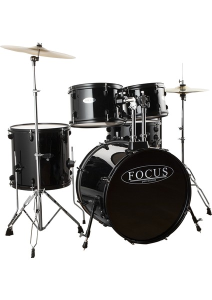 FCP0803-BK - 5 Parça (20B/10T/12T/14F/14S) Aksamlı Zilli Siyah Akustik Davul Seti modelleri