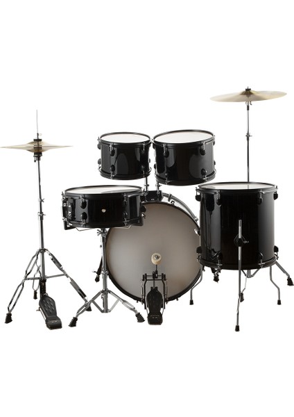 FCP0803-BK - 5 Parça (20B/10T/12T/14F/14S) Aksamlı Zilli Siyah Akustik Davul Seti fırsatları