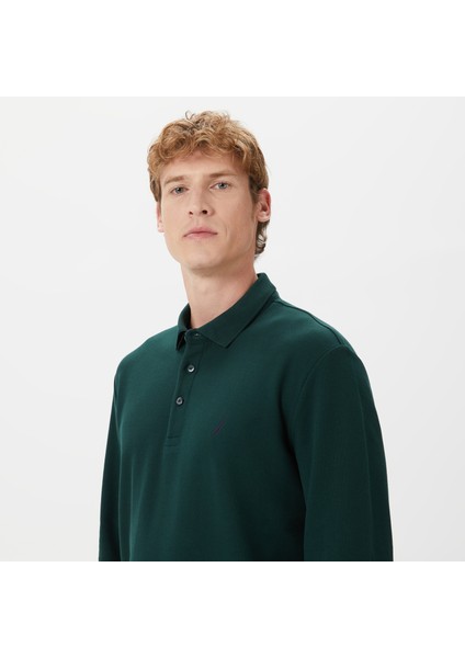 Nautıca Erkek Yeşil Classıc Fıt Uzun Kollu Polo K37351T.3KF fırsatları