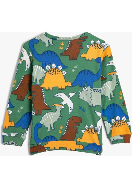 Snoopy Sweatshirt Lisanslı Uzun Kollu Bisiklet Yaka Pamuklu Şardonlu