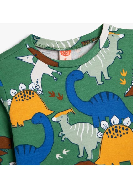 Snoopy Sweatshirt Lisanslı Uzun Kollu Bisiklet Yaka Pamuklu Şardonlu