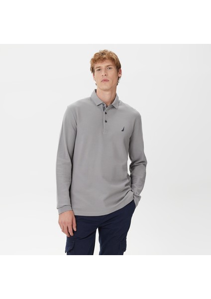 Nautıca Erkek Gri Classıc Fıt Uzun Kollu Polo K37351T.0HF