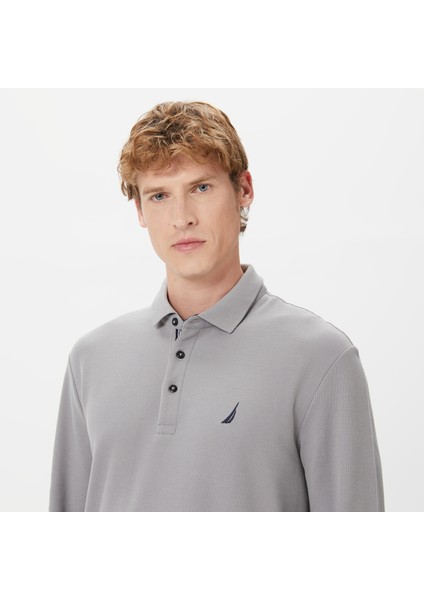 Nautıca Erkek Gri Classıc Fıt Uzun Kollu Polo K37351T.0HF