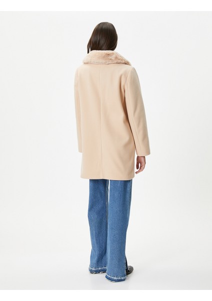 Uzun Kaşe Kaban Çıkarılabilir Suni Kürk Yaka Fermuarlı fırsatları