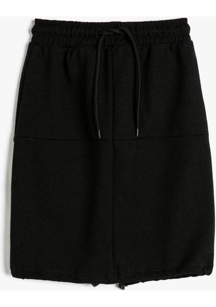 Basic Etek Beli Bağlamalı Yırtmaç Detaylı