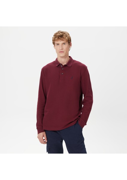 Nautıca Erkek Bordo Classıc Fıt Uzun Kollu Polo K37351T.6GB