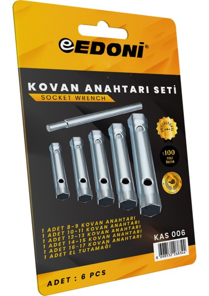 Edoni Kovan Anahtarı Seti 6 Pcs