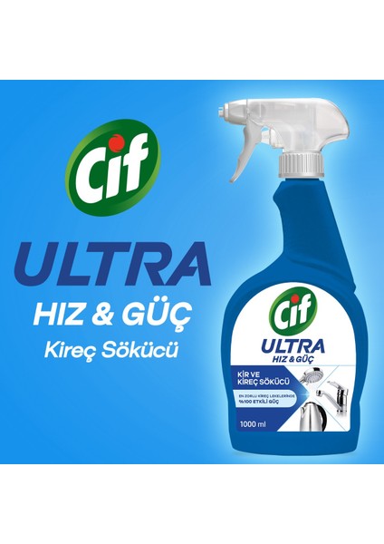 Ultra Hız & Güç Kireç Sökücü Sprey Leke ve Kir Çıkarıcı 1000 ml X3