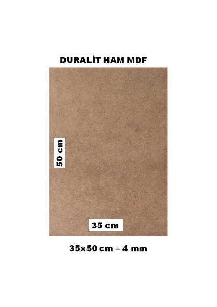 35X50 Duralit Ham Mdf 4 mm Kalınlık Pürüzsüz Çift Yüzey 1 Adet