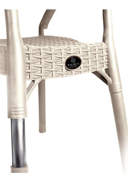 Bambu Rattan Kollu Sandalye Koltuk Dayanıklı Bahçe Sandalyesi Cappuccino fiyatları