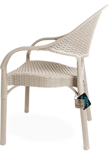 Bambu Rattan Kollu Sandalye Koltuk Dayanıklı Bahçe Sandalyesi Cappuccino modelleri