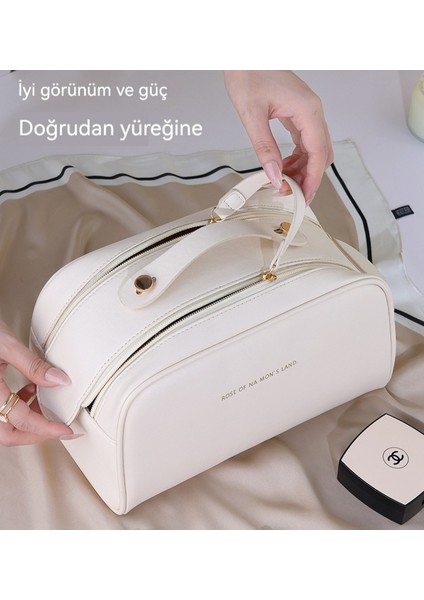 Çift Fermuarlı Cilt Bakım Ürünü Taşınabilir Saklama Çantası (Yurt Dışından) modelleri