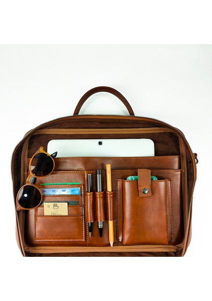 16 Inç Askılı Deri Organizer Laptop Çantası fırsatları