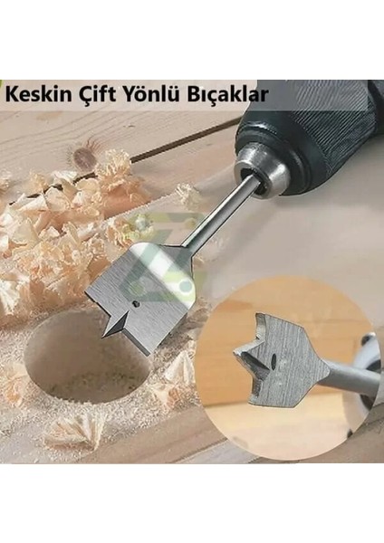 Kol Uzatmalı Ahşap Delici Kelebek Yaprak Matkap Uç Seti 10LU