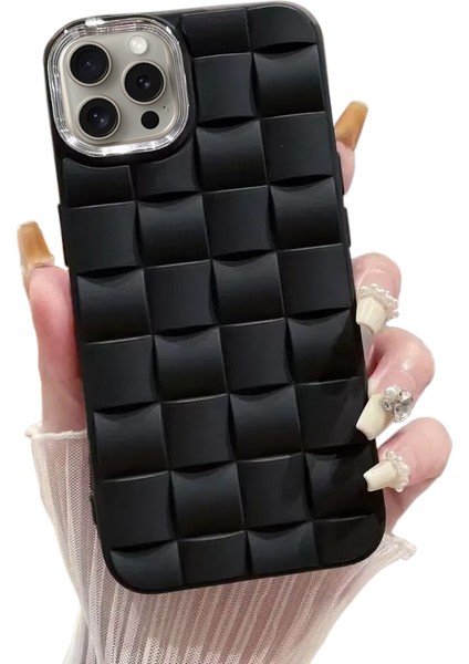 iPhone 15 Pro Kılıf Roof 3D Örgü Desen Silikon Kapak
