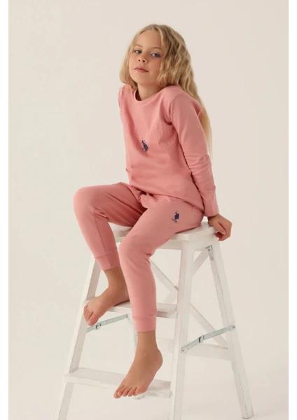 U.S. Polo Assn.  Asnn Kız Çocuk Pembe Pijama Takımı