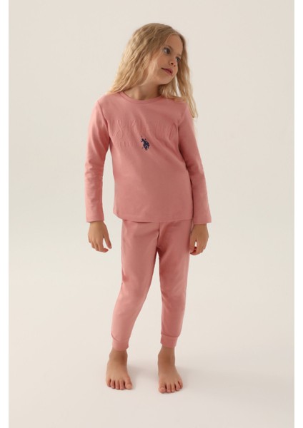 U.S. Polo Assn.  Asnn Kız Çocuk Pembe Pijama Takımı